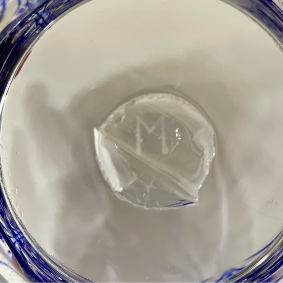 Vintage Metropolitan Museum of Art Cobalt Blue & Clear Swirl Art Glass Bowl - Picture 7 of 10